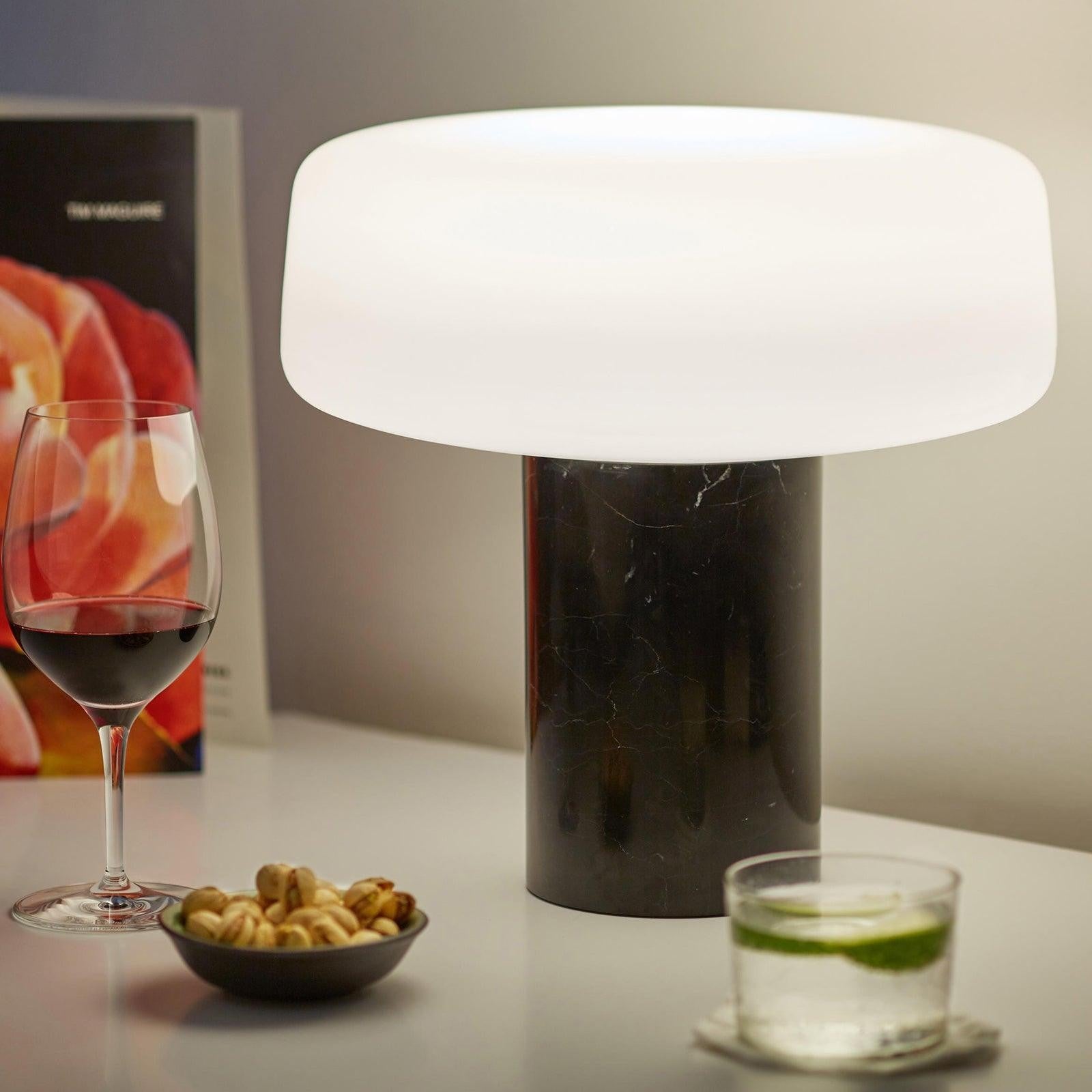 Solid Marble Cylinder Table Light, Bedside Table Lamp, detail 16