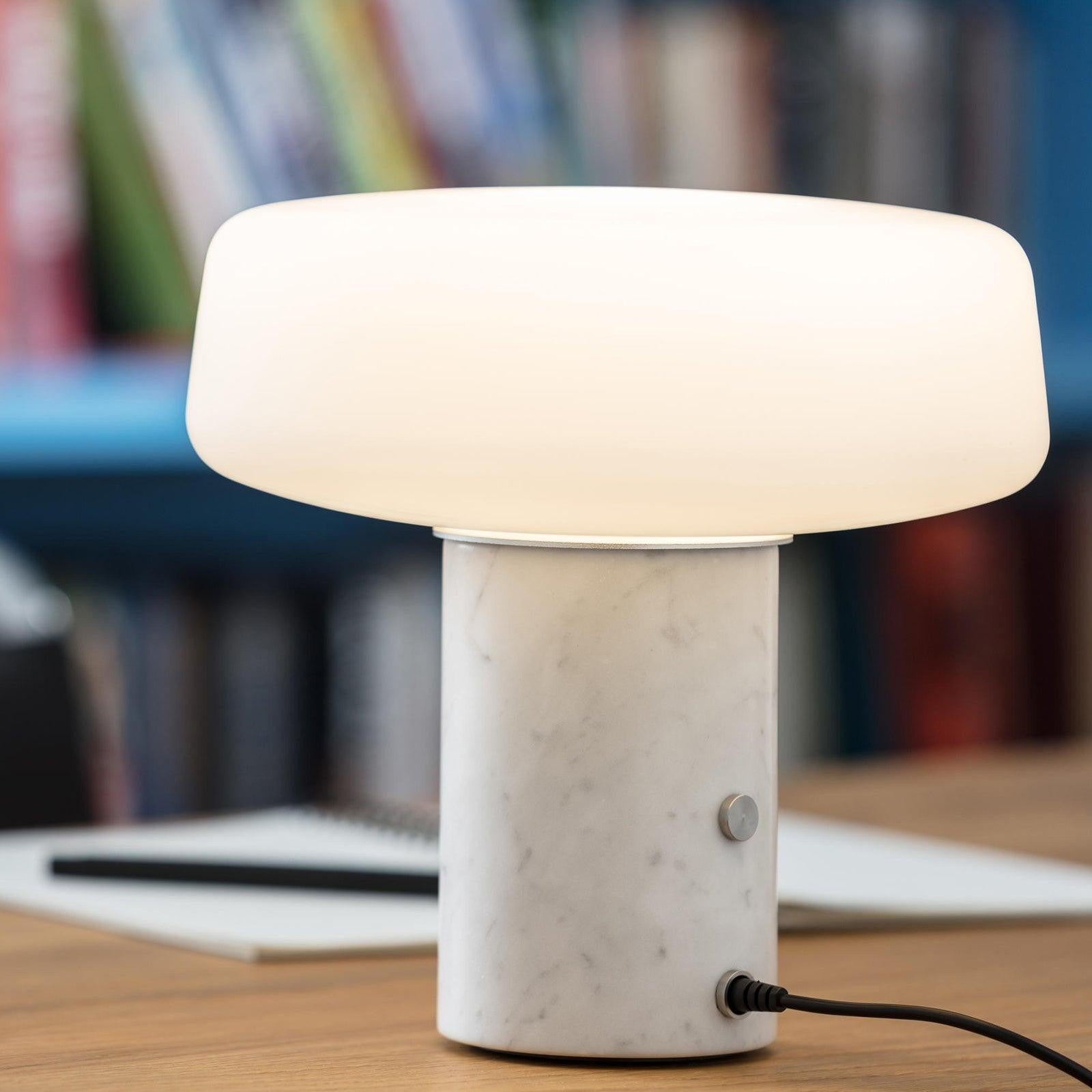 Solid Marble Cylinder Table Light, Bedside Table Lamp, detail 19