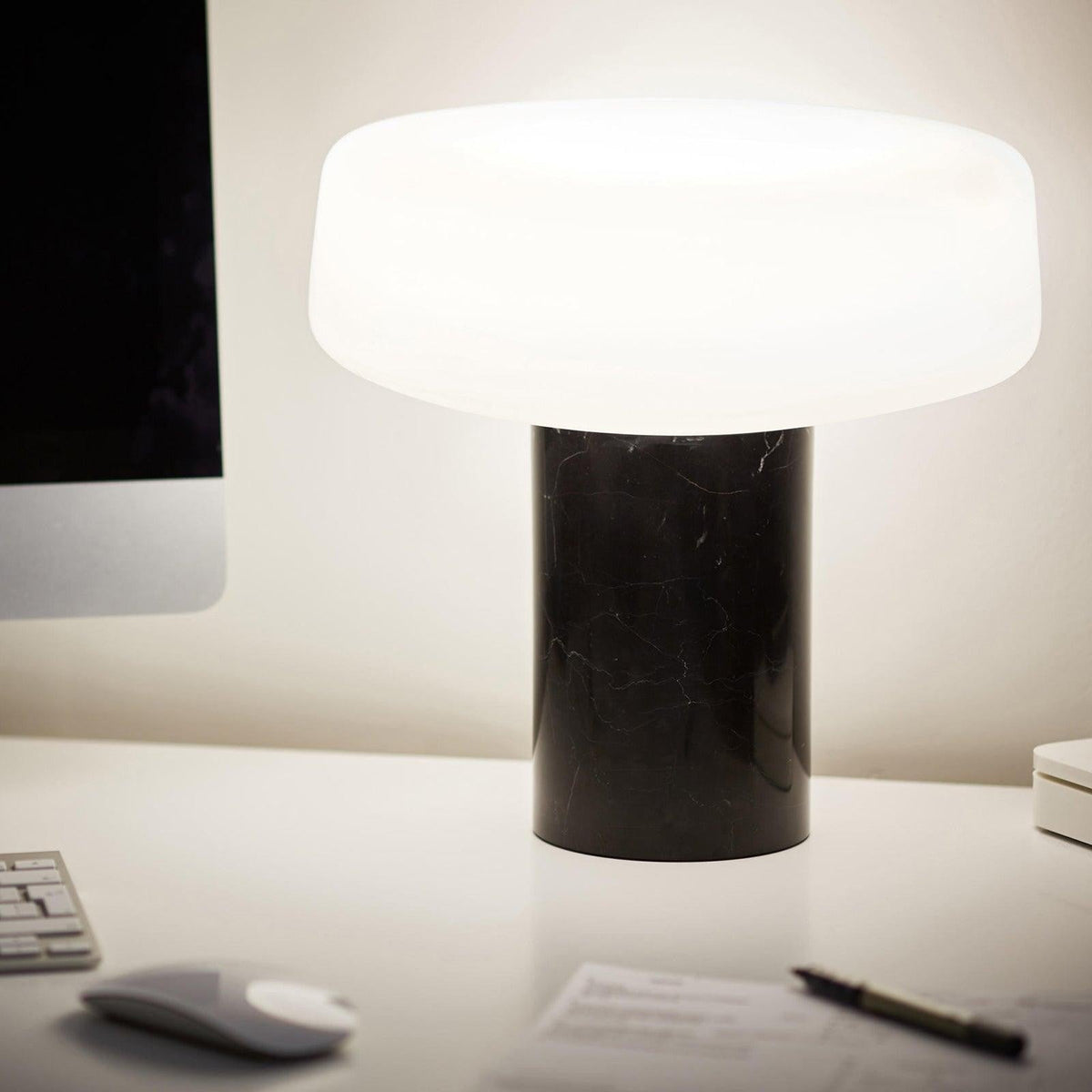 Solid Marble Cylinder Table Light, Bedside Table Lamp, detail 20
