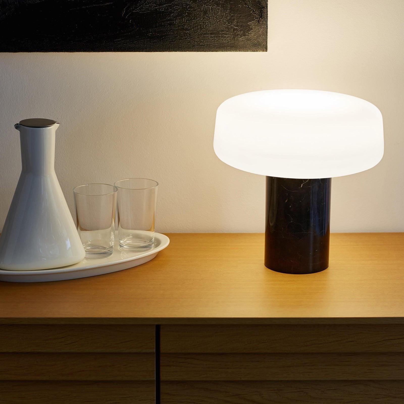 Solid Marble Cylinder Table Light, Bedside Table Lamp, detail 21