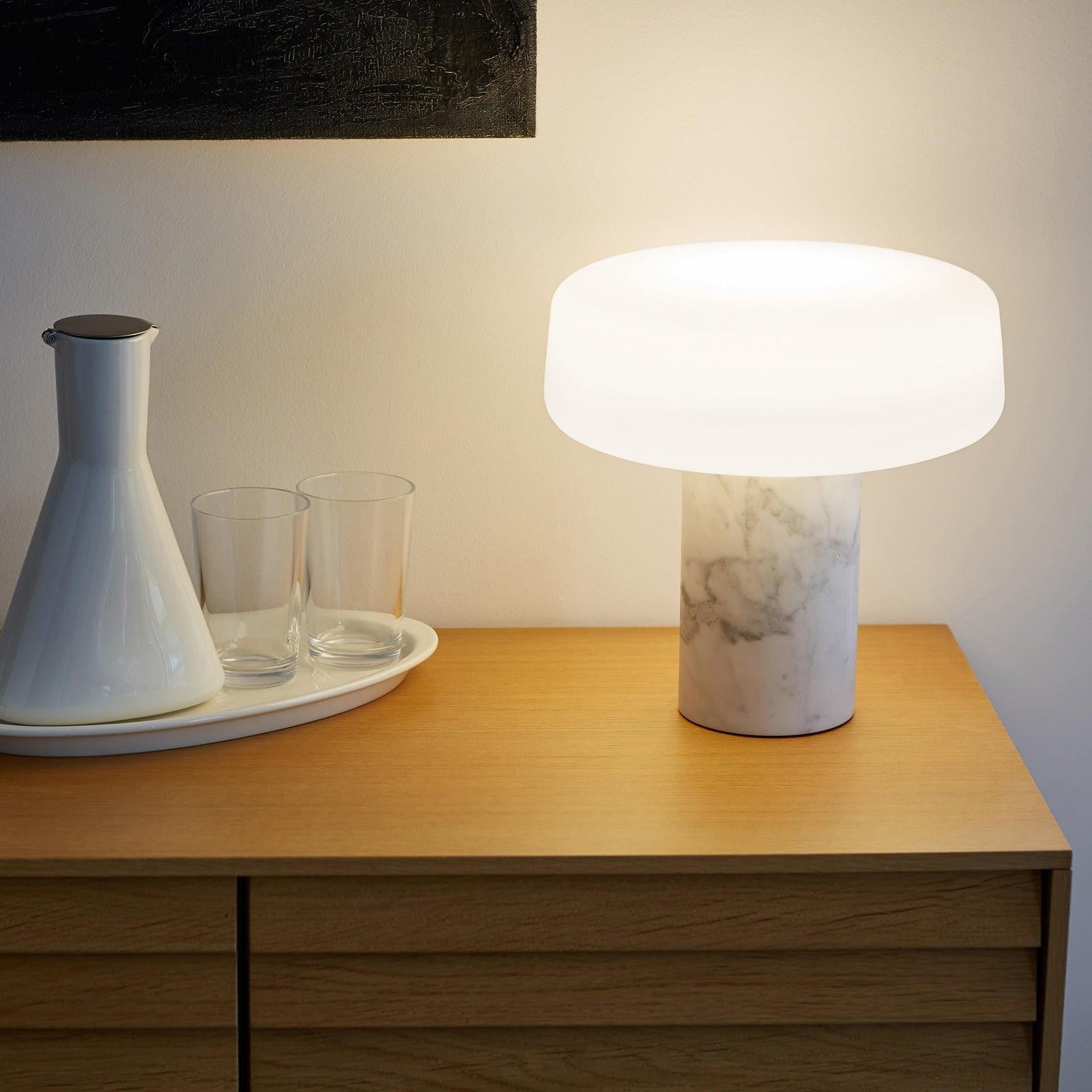 Solid Marble Cylinder Table Light, Bedside Table Lamp, detail 11