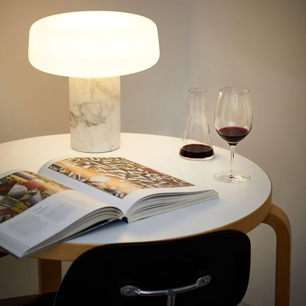 Solid Marble Cylinder Table Light, Bedside Table Lamp, detail 25