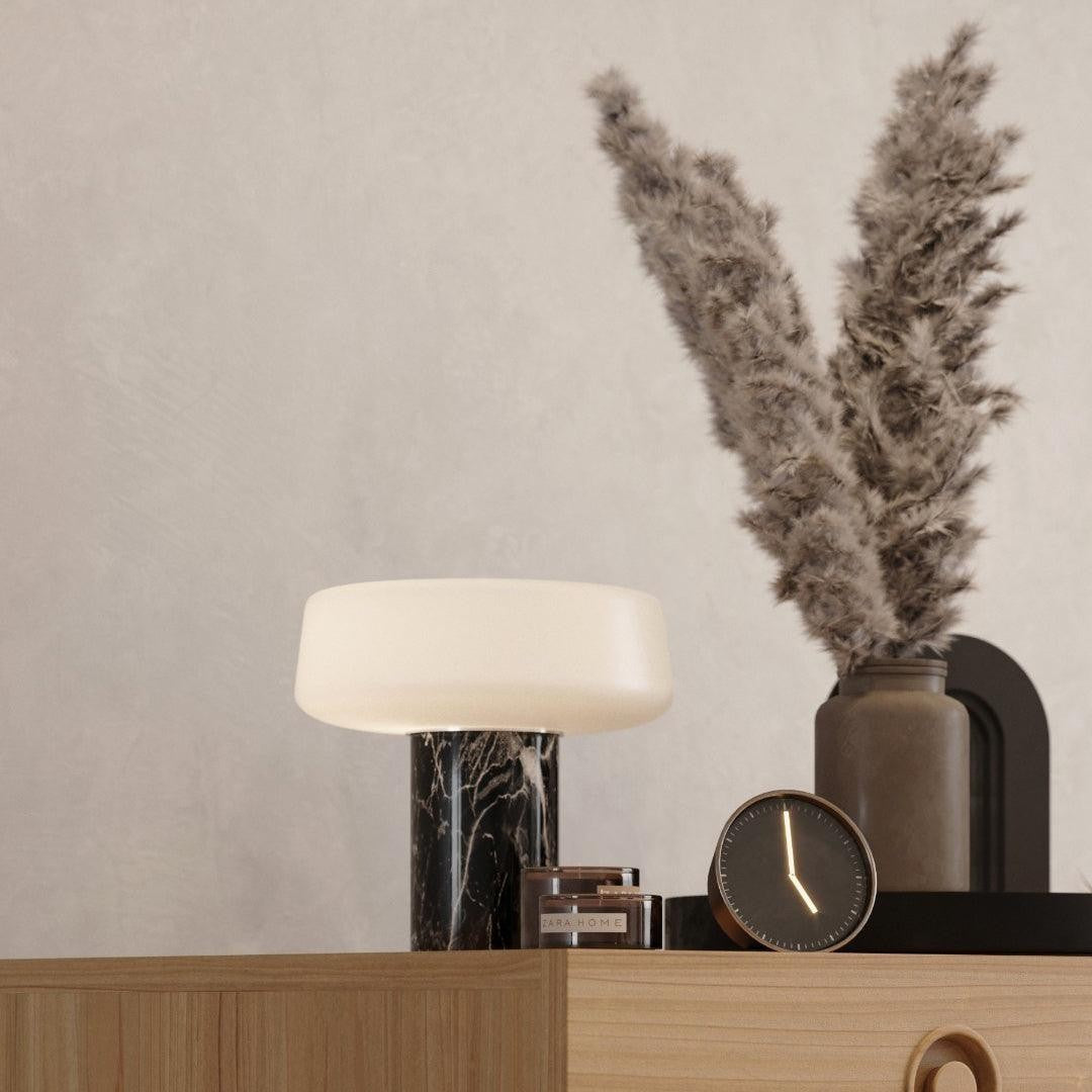 Solid Marble Cylinder Table Light, Bedside Table Lamp, detail 27