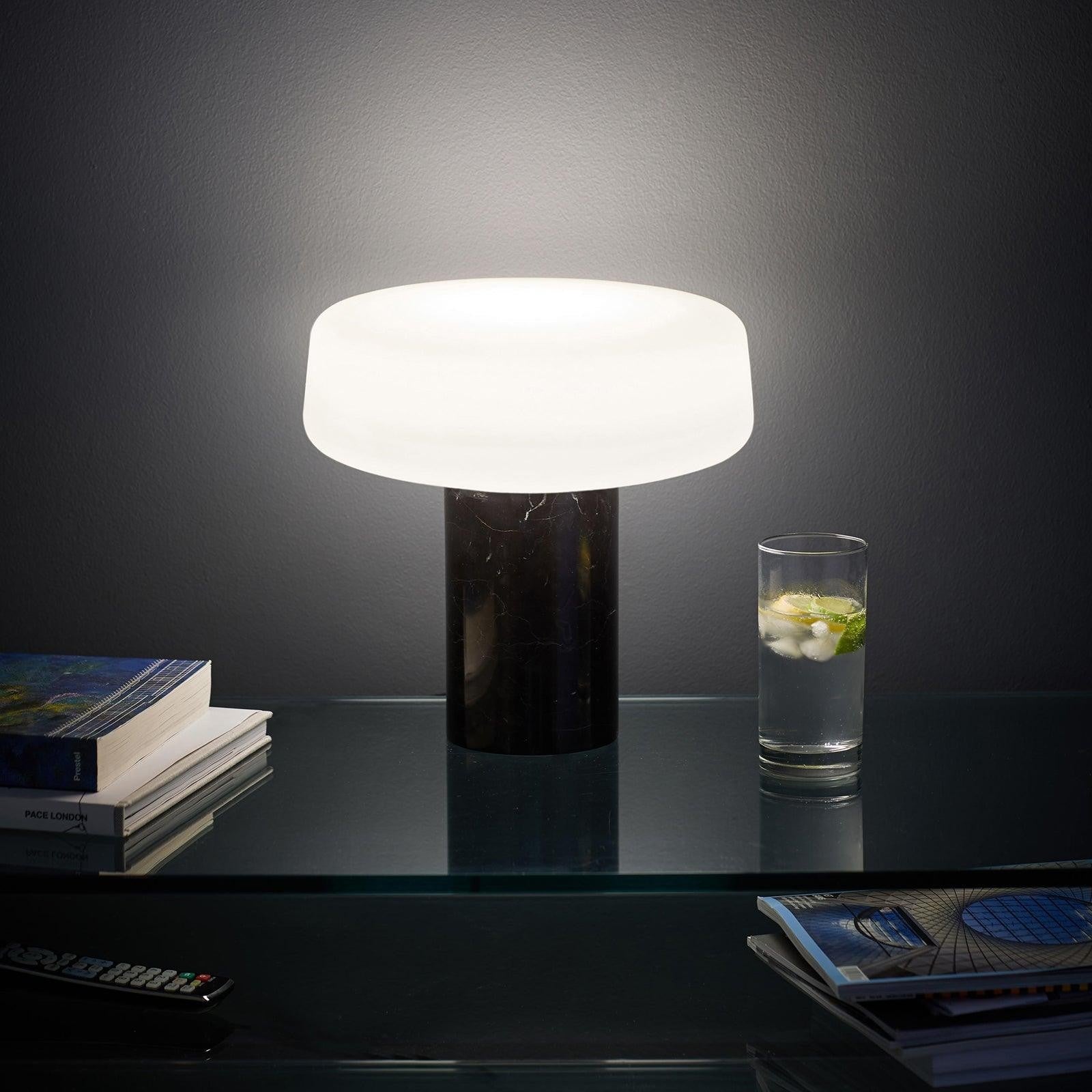 Solid Marble Cylinder Table Light, Bedside Table Lamp, detail 4
