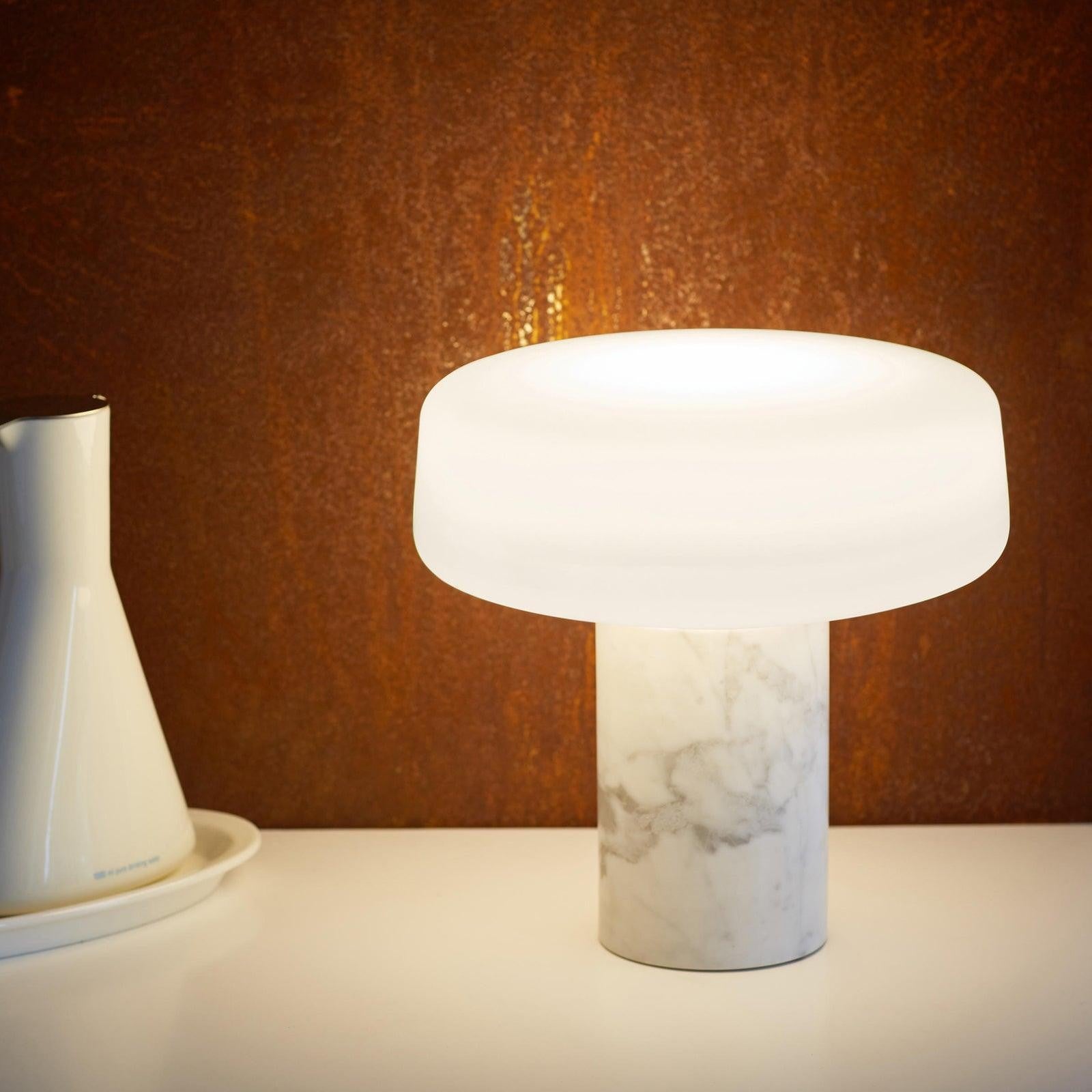Solid Marble Cylinder Table Light, Bedside Table Lamp, detail 7