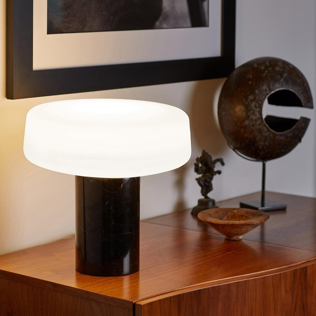 Solid Marble Cylinder Table Light, Bedside Table Lamp, detail 9