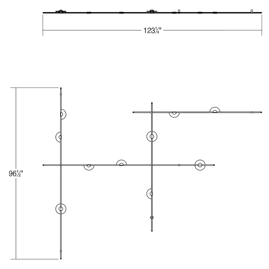 Suspenders 13 Light 123" Tall LED Wall Light, Bedroom Wall Sconce, detail 2