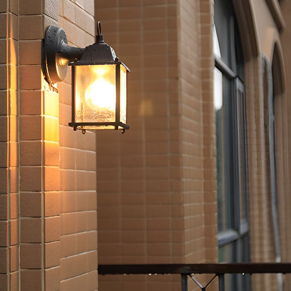 Square Glass Wall Light Exterior Wall Light Lighting LED Waterproof Wall Fixtures, Outdoor Wall Light, Die-casting Aluminum, 9"