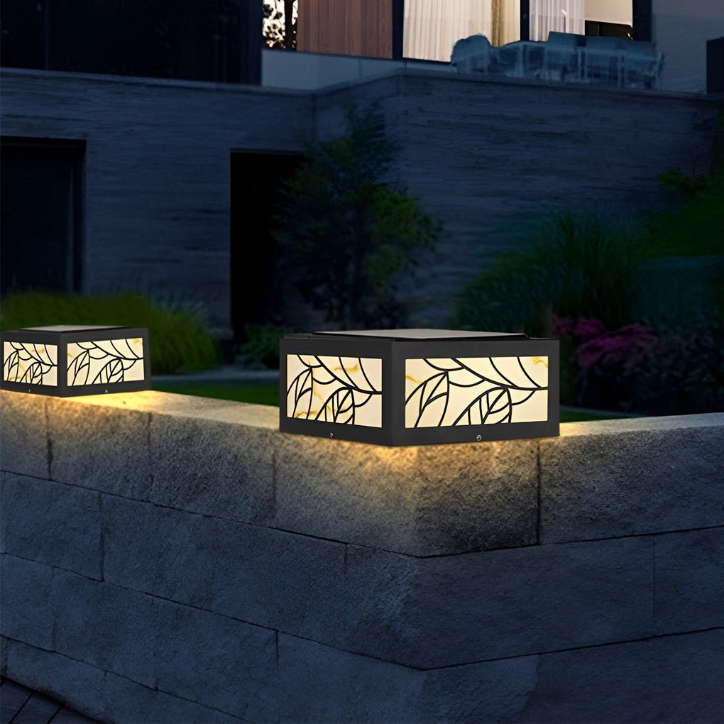Square Waterproof LED Contemporary Solar Exterior Deck Post Lights Pillar Light, Outdoor Wall Light, detail 3