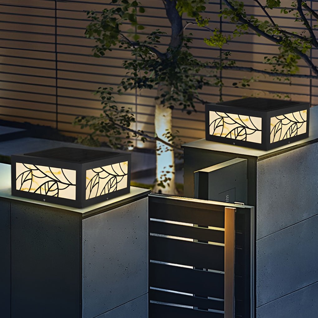 Square Waterproof LED Contemporary Solar Exterior Deck Post Lights Pillar Light, Outdoor Wall Light, detail 7