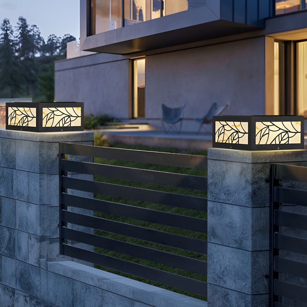 Square Waterproof LED Contemporary Solar Exterior Deck Post Lights Pillar Light, Outdoor Wall Light, detail 2