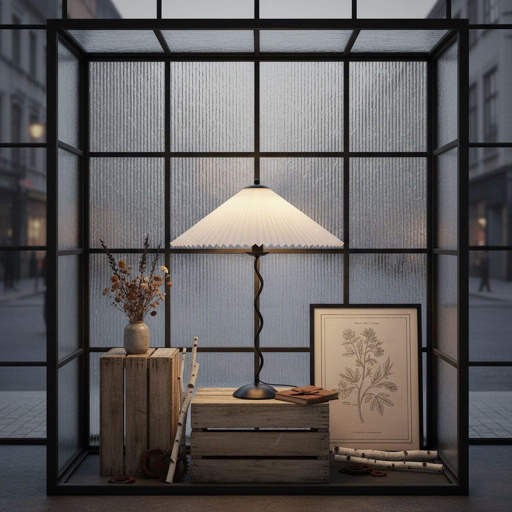 Squiggle Pleated Table Light, Bedside Table Lamp, detail 11