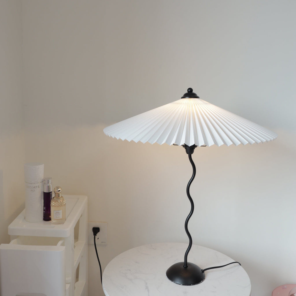 Squiggle Pleated Table Light, Bedside Table Lamp, detail 12