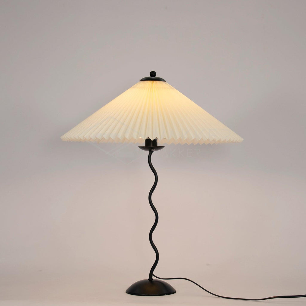 Squiggle Pleated Table Light, Bedside Table Lamp, Metal, ∅ 17″ x H 23.6″