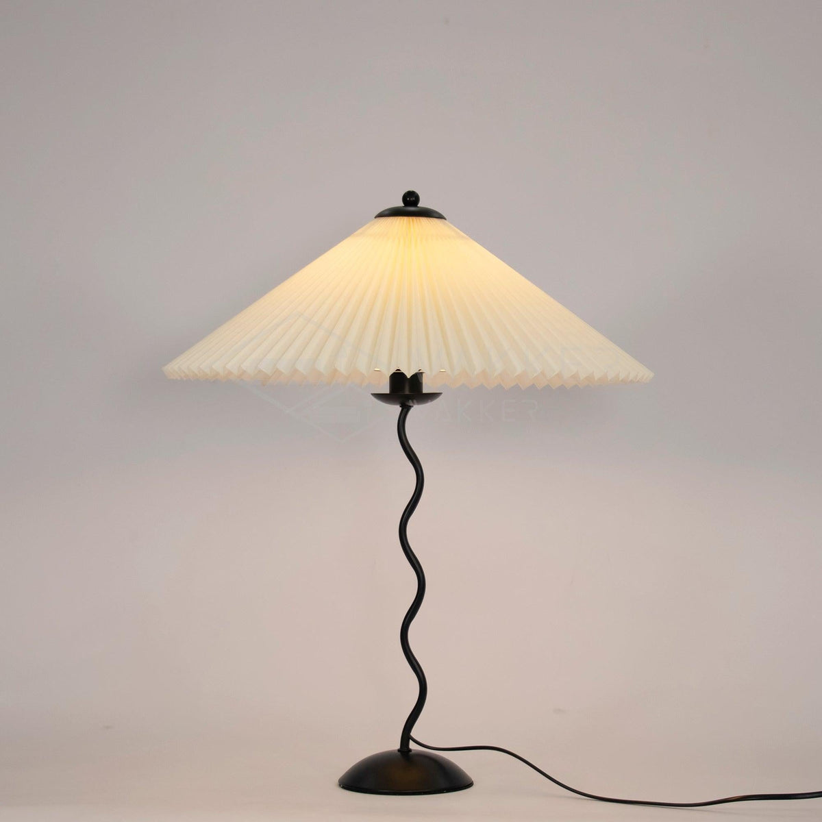 Squiggle Pleated Table Light, Bedside Table Lamp, Metal, ∅ 17″ x H 23.6″