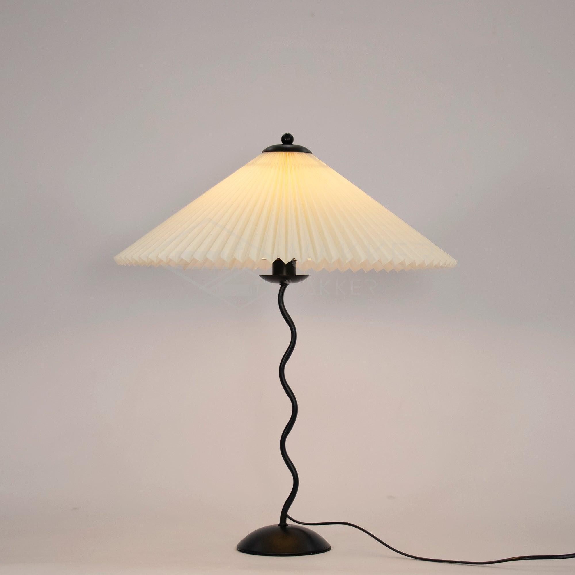 Squiggle Pleated Table Light, Bedside Table Lamp, Metal, ∅ 17″ x H 23.6″