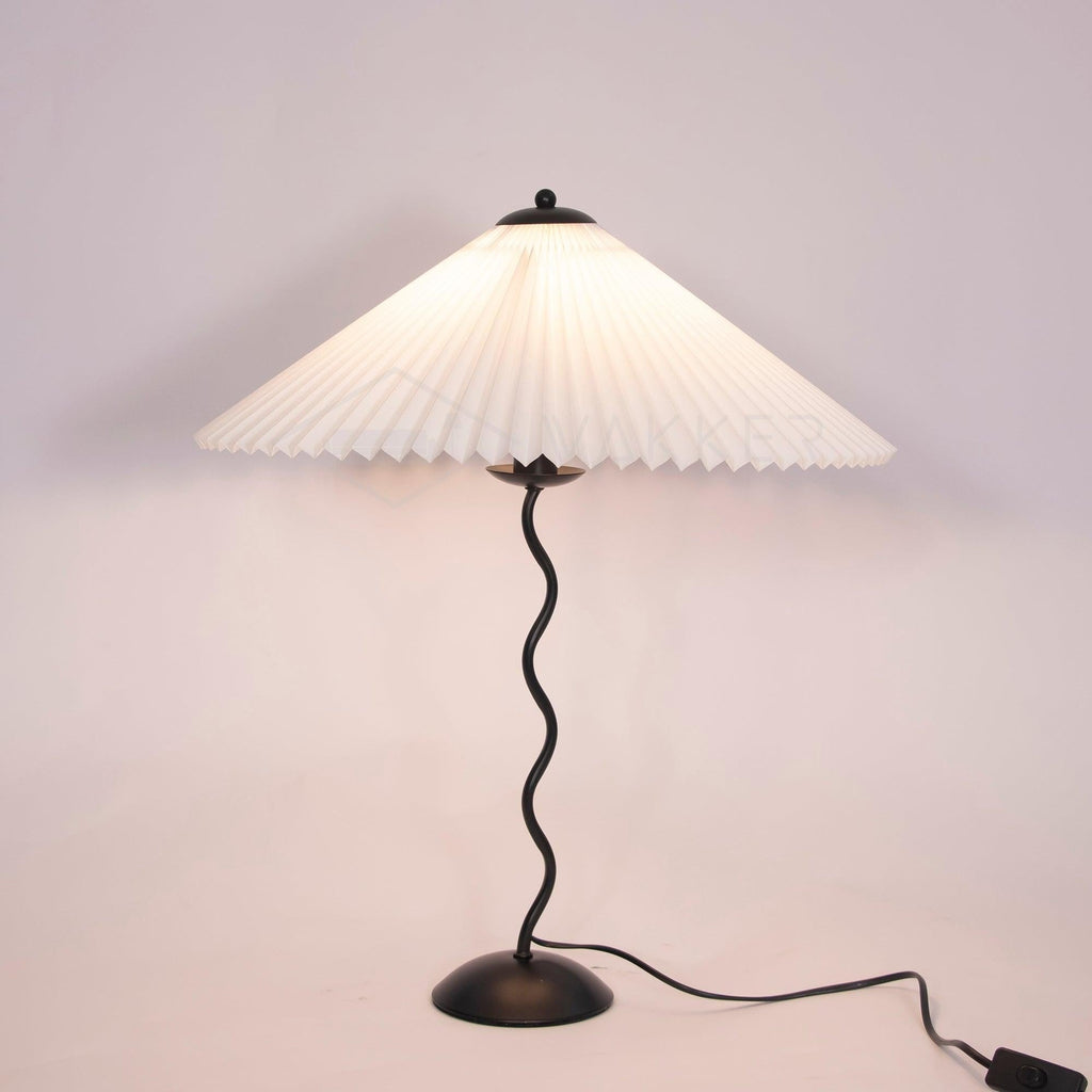 Squiggle Pleated Table Light, Bedside Table Lamp, detail 34