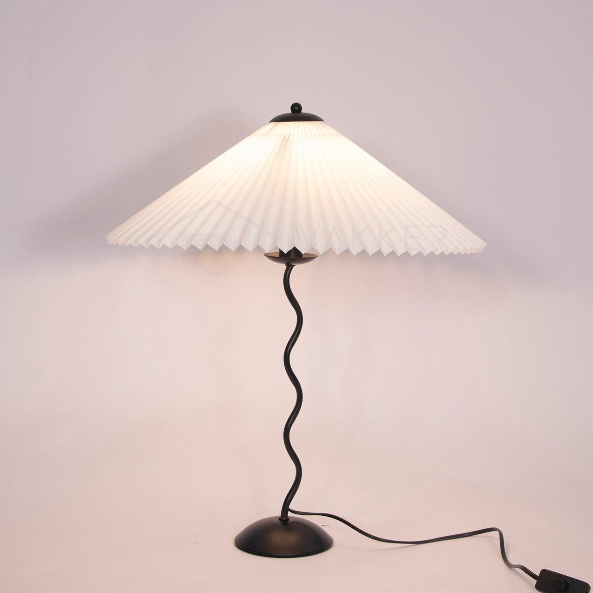 Squiggle Pleated Table Light, Bedside Table Lamp, detail 34