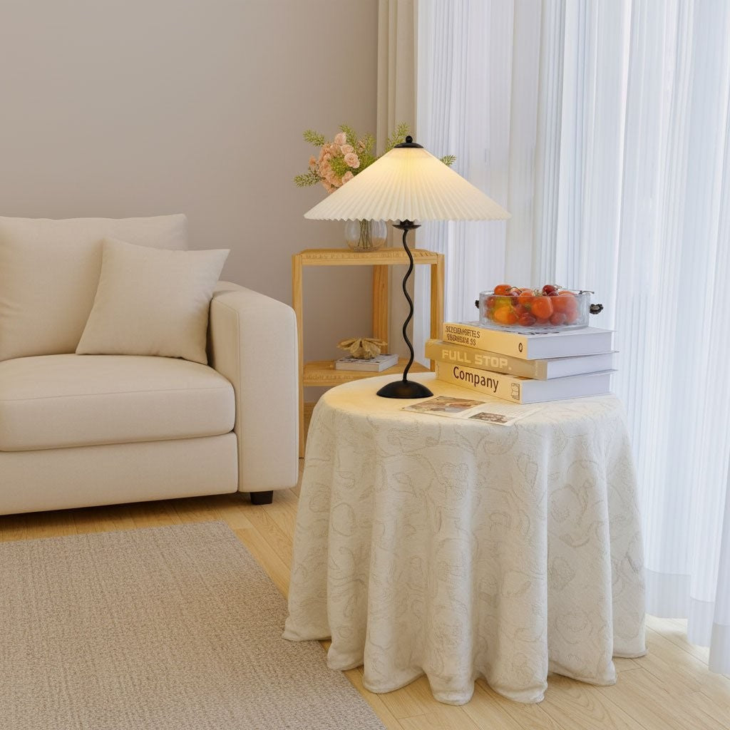 Squiggle Pleated Table Light, Bedside Table Lamp, detail 7