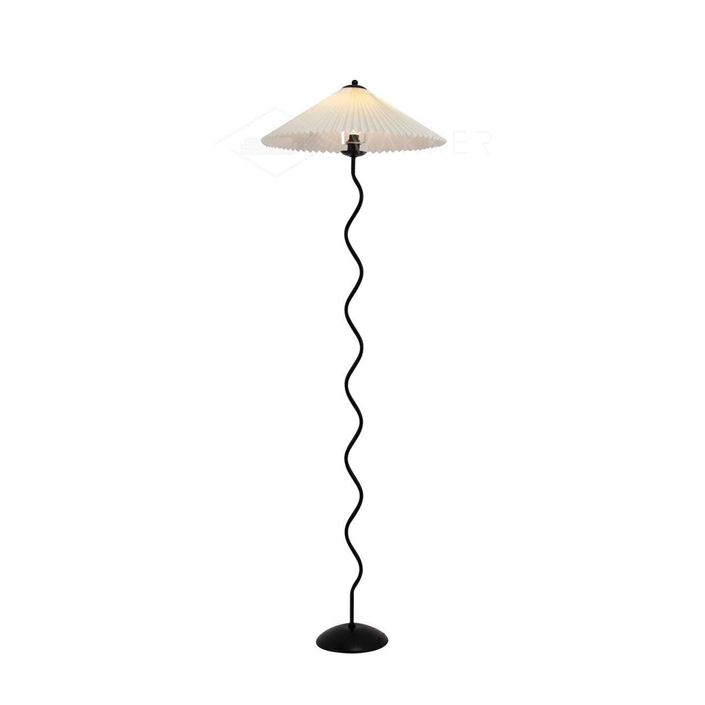 Squiggle Sculptural Floor Light, Floor Lamp, Metal and fabric, ∅ 17″ x H 59″