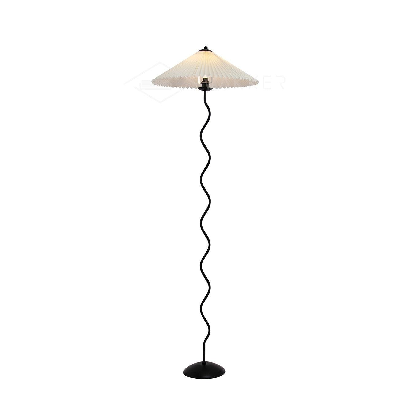 Squiggle Sculptural Floor Light, Floor Lamp, Metal and fabric, ∅ 17″ x H 59″