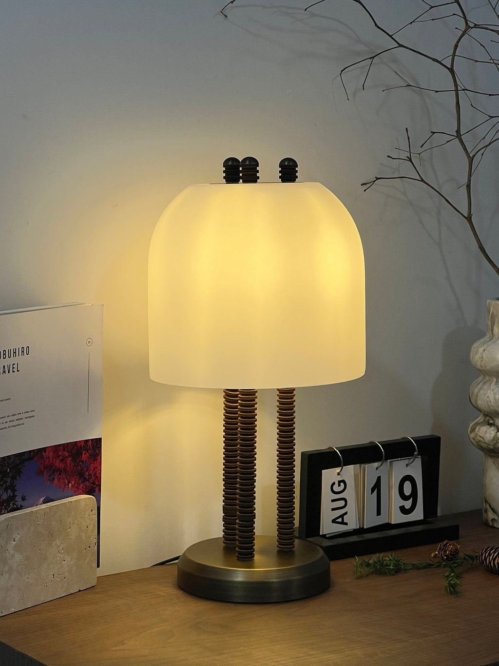 Striata Column Table Light, Bedside Table Lamp, detail 6