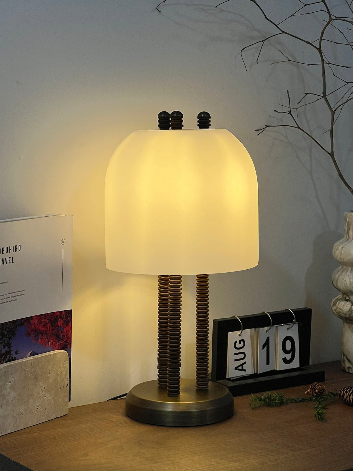 Striata Column Table Light, Bedside Table Lamp, detail 6