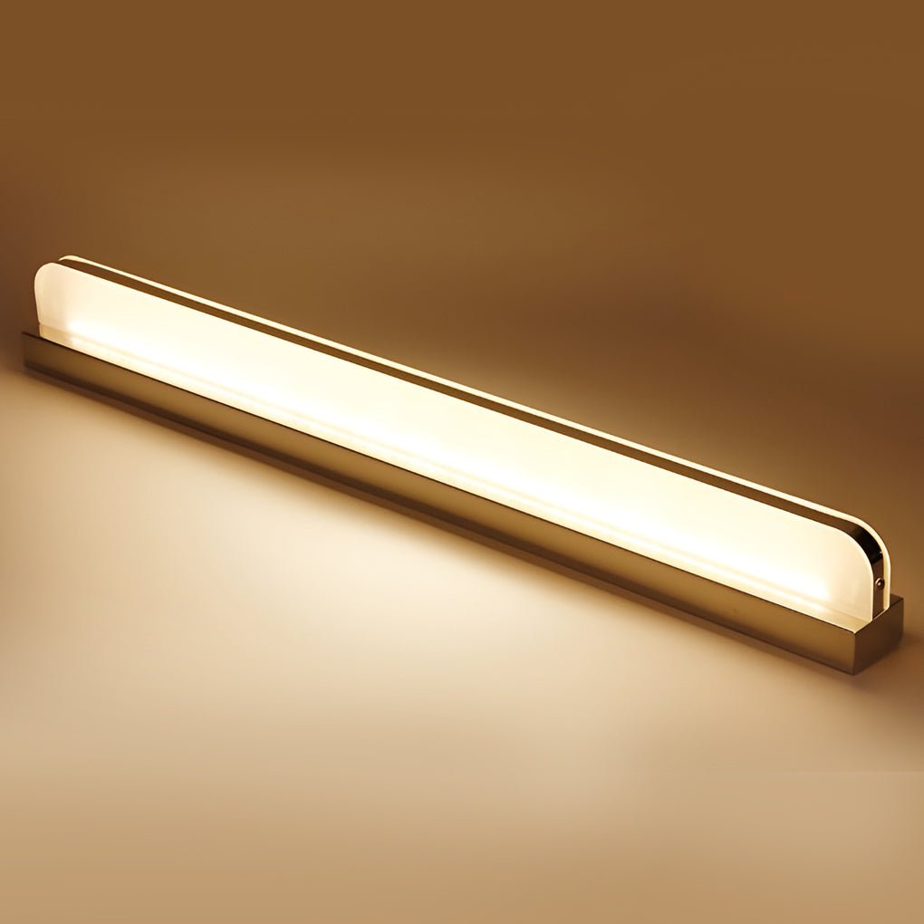 LED Bathroom Vanity Fixture with Wall-Mounted Panel and Polished Iron Trim, Bathroom Vanity Light, detail 4