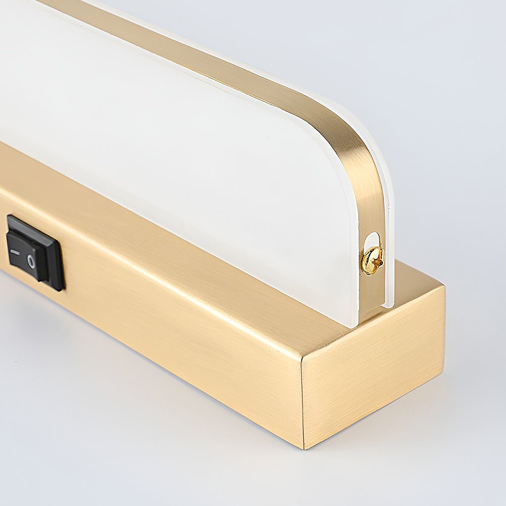 LED Bathroom Vanity Fixture with Wall-Mounted Panel and Polished Iron Trim, Bathroom Vanity Light, detail 6