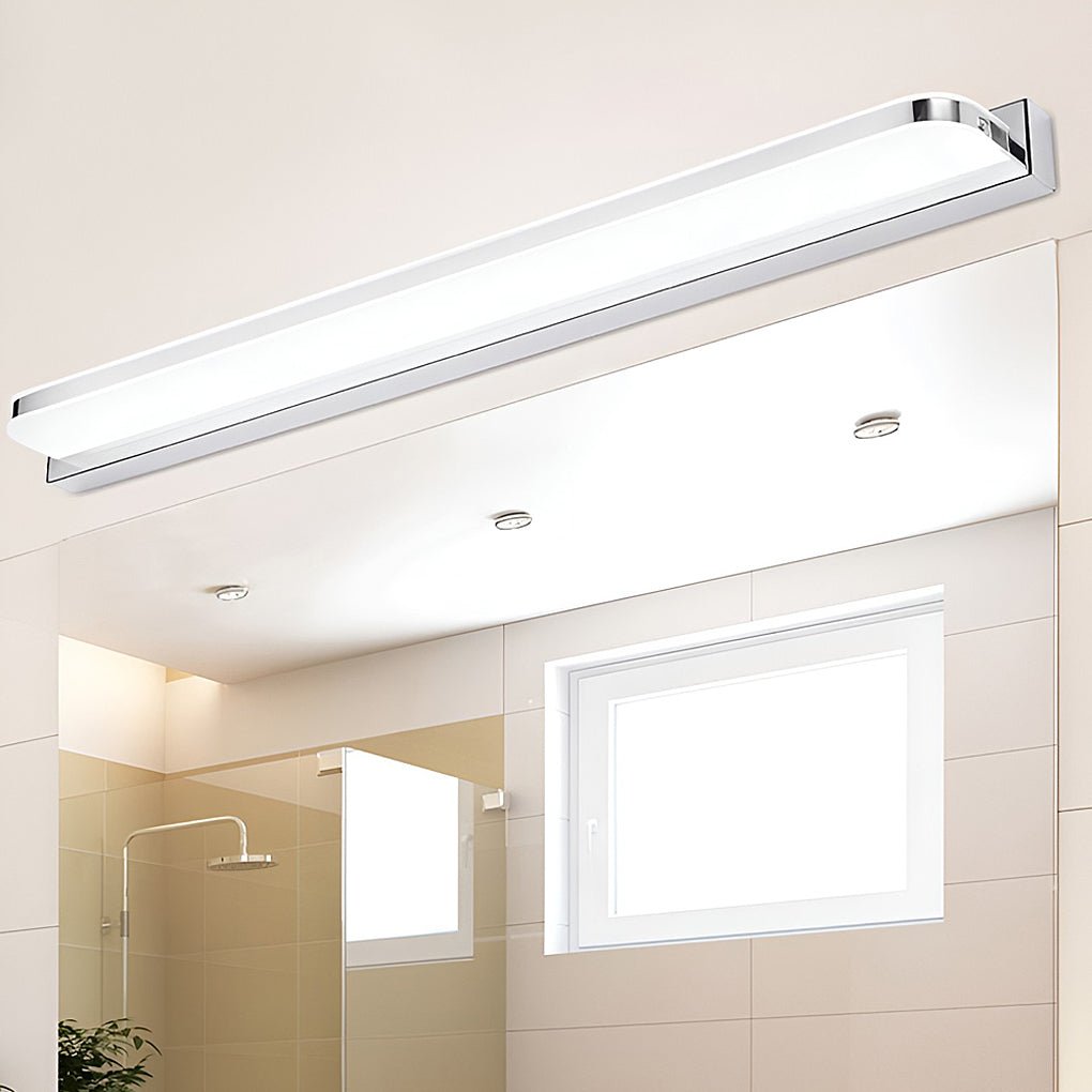 LED Bathroom Vanity Fixture with Wall-Mounted Panel and Polished Iron Trim, Bathroom Vanity Light, detail 2