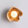 Sylvara Wood Orb Wall Light, Hardwired Wall Sconce, Dia 23cm x H 23cm