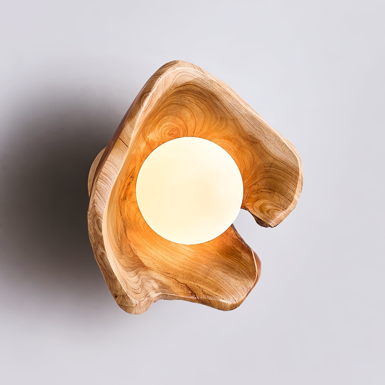Sylvara Wood Orb Wall Light, Hardwired Wall Sconce, detail 15