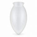 AI product visualization of a Tianguang frosted teardrop glass shade with top neck and closed pointed bottom on white