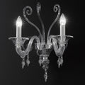 Traditional Clear Glass Wall Light, Wall Sconce, Width 45 cm