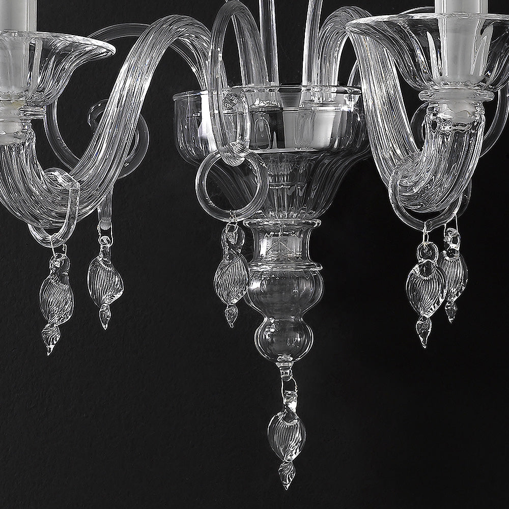 Traditional Clear Glass Wall Light, Wall Sconce, detail 2