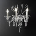 Traditional Three Arm Clear Glass Wall Light, Wall Sconce, Width 44 cm
