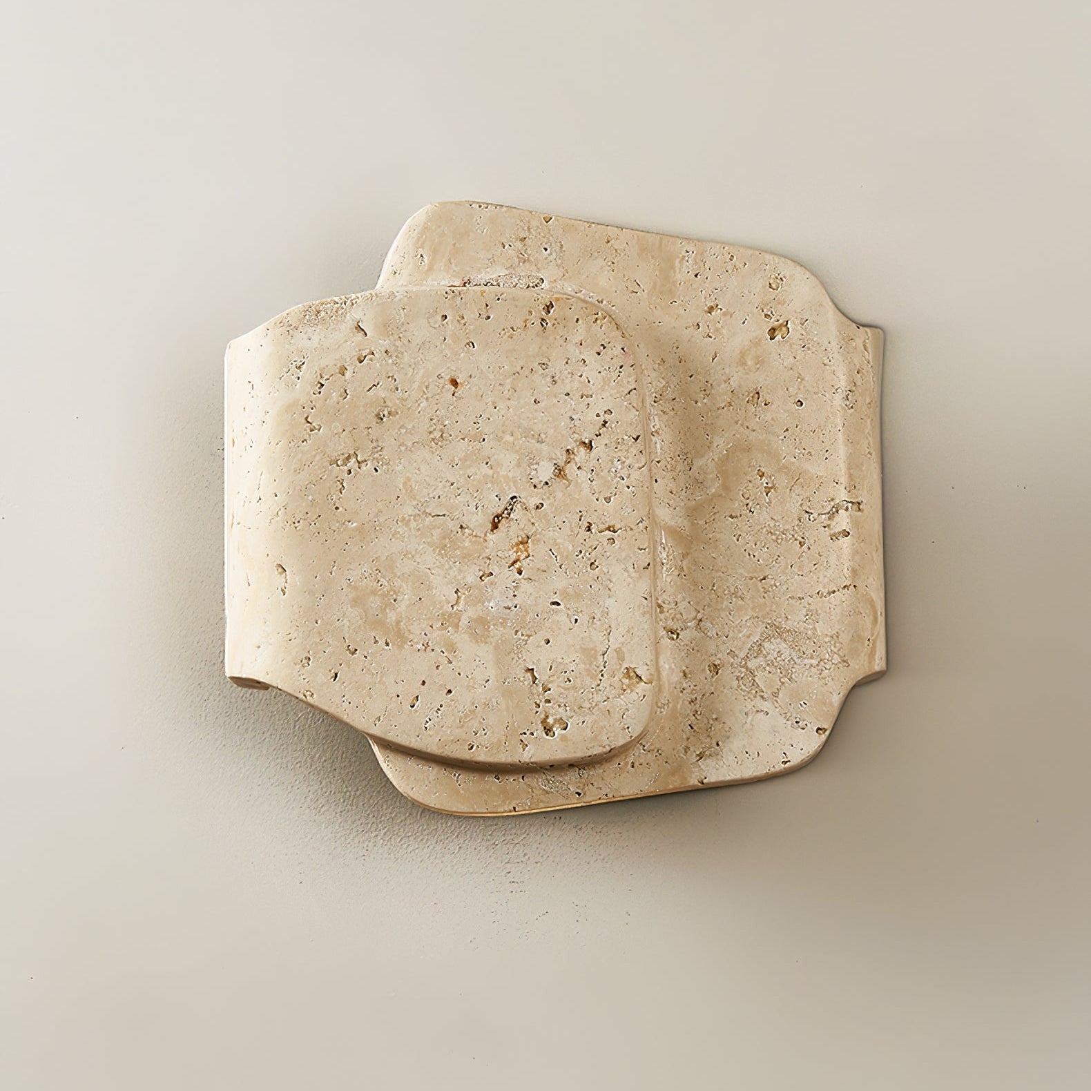 Travara Layered Travertine Wall Light, Bedroom Wall Sconce, Dia 19.5cm x H18.5cm