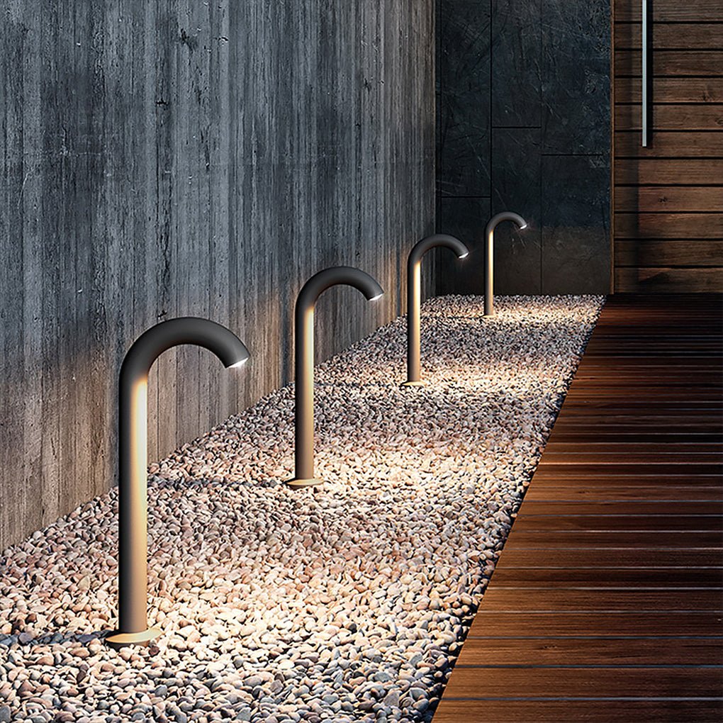 Iron Unique Curved Design Waterproof Landscape Decorative Lighting for Villa Garden Park, Bedside Table Lamp, detail 3