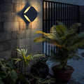 Square LED Waterproof Black Contemporary Exterior Wall Fixtures Fence Post Lights, Outdoor Wall Light, W 4.92in x D 3.11in x Dia