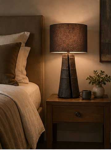 Velero Table Lamp - Bedroom Nightstand Lifestyle Scene [velero-table-lamp-bedroom-nightstand-lifestyle-scene.png]