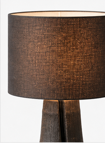 Velero Table Lamp - Brown Fabric Shade Close Up [velero-table-lamp-brown-fabric-shade-close-up.png]