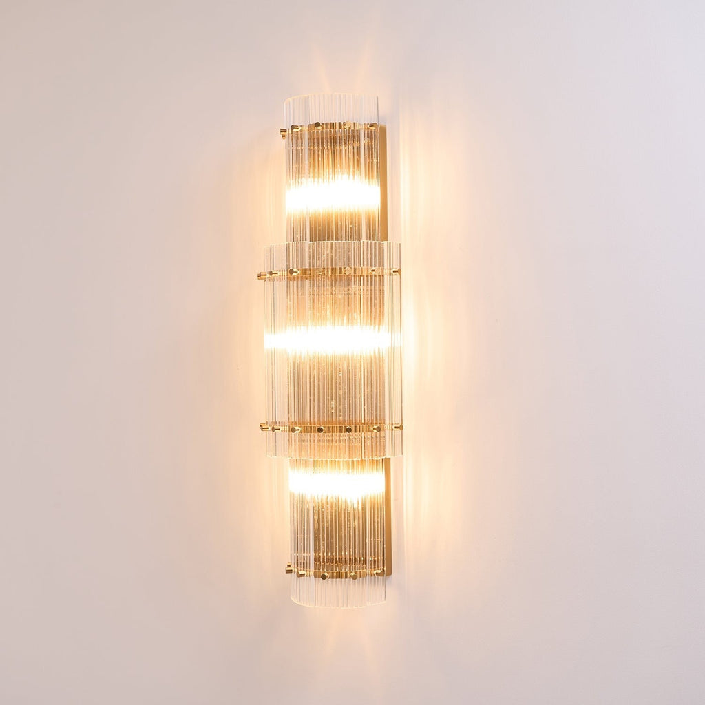 Velmora Glass Column Wall Light, Hardwired Wall Sconce, detail 5