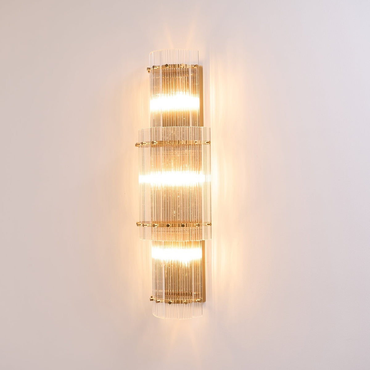 Velmora Glass Column Wall Light, Hardwired Wall Sconce, detail 5