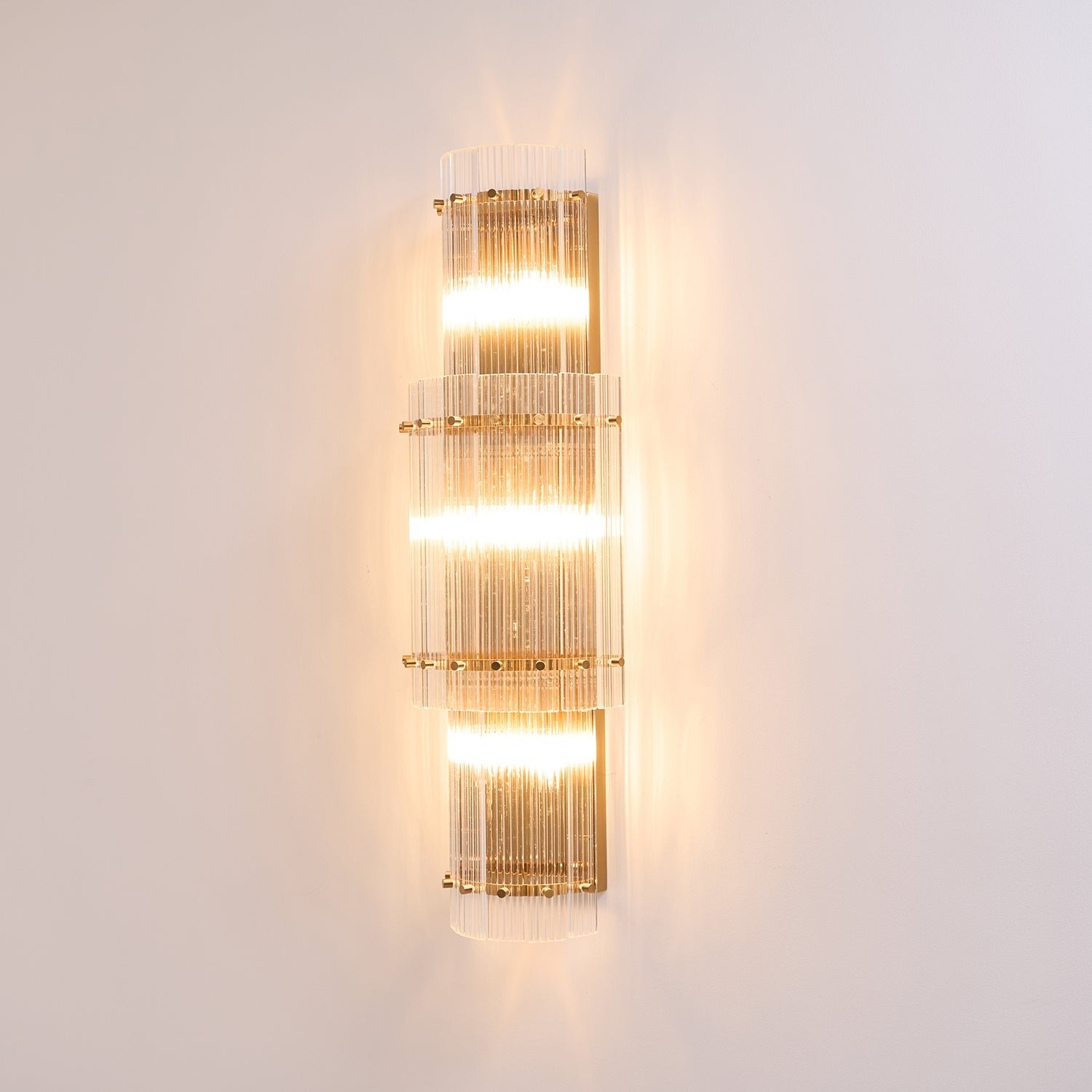 Velmora Glass Column Wall Light, Hardwired Wall Sconce, detail 5