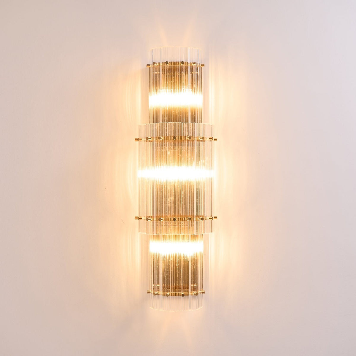 Velmora Glass Column Wall Light, Hardwired Wall Sconce, detail 6