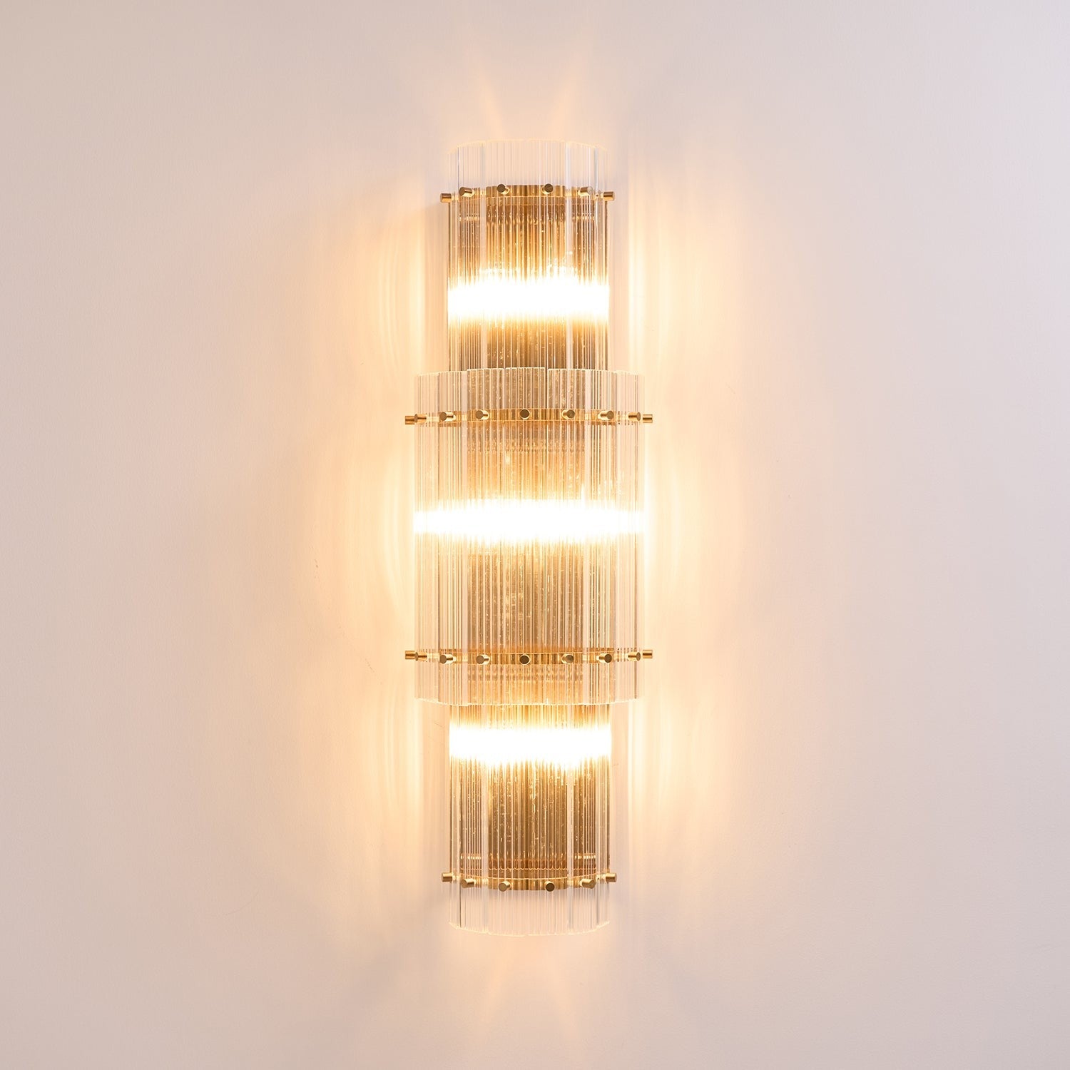 Velmora Glass Column Wall Light, Hardwired Wall Sconce, detail 6