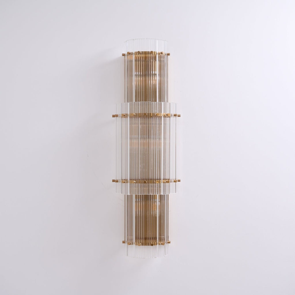 Velmora Glass Column Wall Light, Hardwired Wall Sconce, detail 7