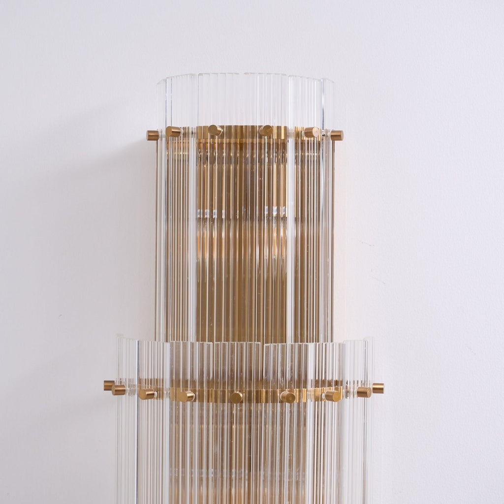 Velmora Glass Column Wall Light, Hardwired Wall Sconce, detail 9