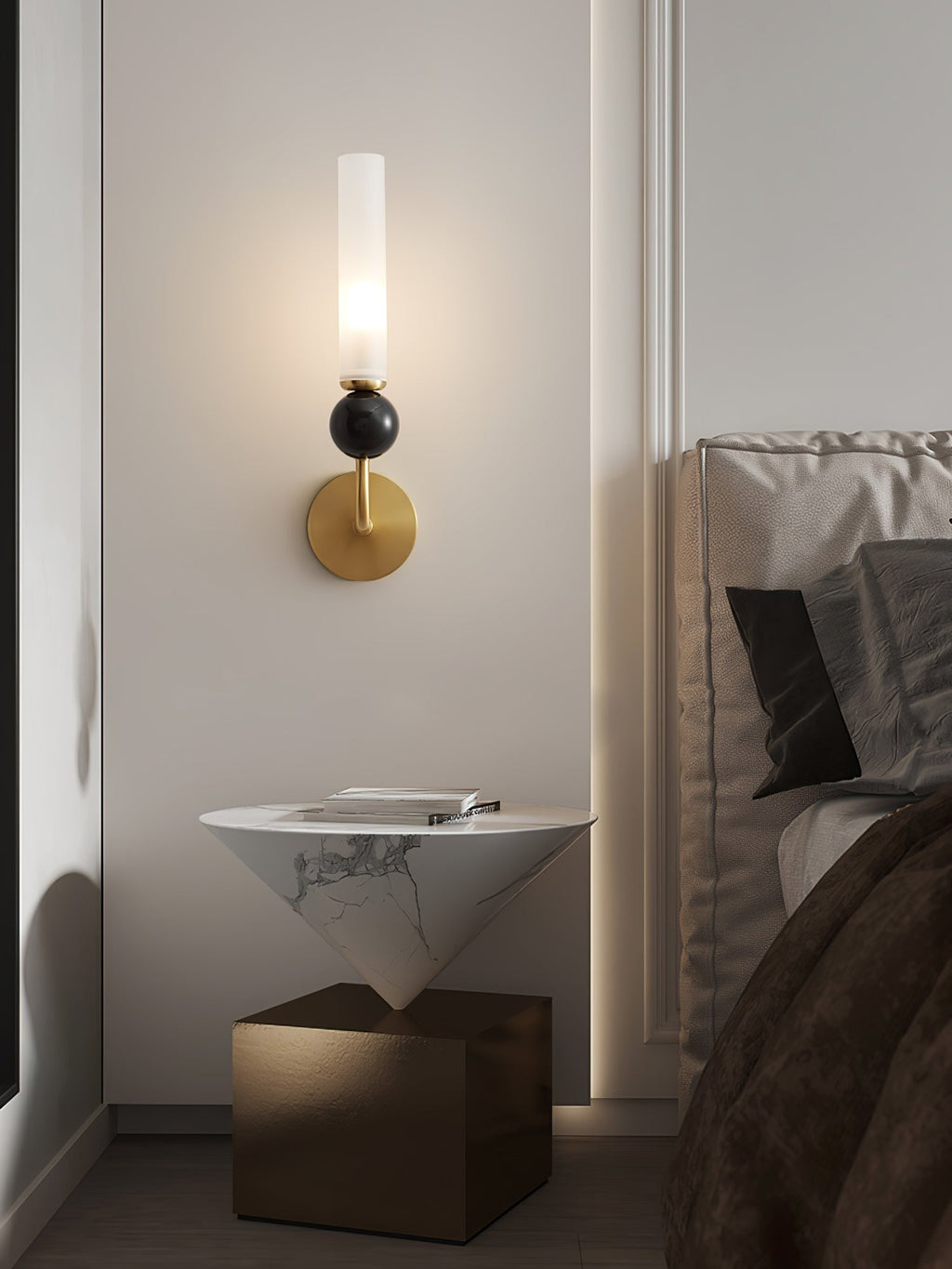 Vertessa Marble Accent Wall Light, Wall Sconce, detail 45