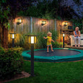 Villa Fence Post Lights Solar Exterior LED Landscape Lighting Wall Light, Outdoor Wall Light, 12.4"